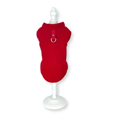 Image of Dog Fleece Harness Vest Jumper Sweater Coat for Small Breed Dogs, (Large, Red)