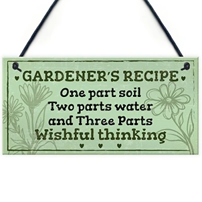 Image of RED OCEAN Garden Sign Outdoor Plaque SummerHouse Shed Gardening Gift Friendship Gifts