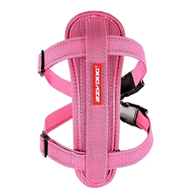Image of EZYDOG Classic Chest Plate Dog Harness Small Dog, K9 Harness, Medium, Reflective Stitching, No Pull, Large Harnesses, Breathable Material (Pink)