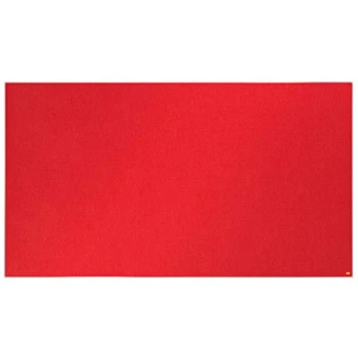 Image of Nobo Widescreen Felt Noticeboard, 1880 x 1060 mm, Slim Trim Frame, InvisaMount Mounting System, Impression Pro, Red, 1915423