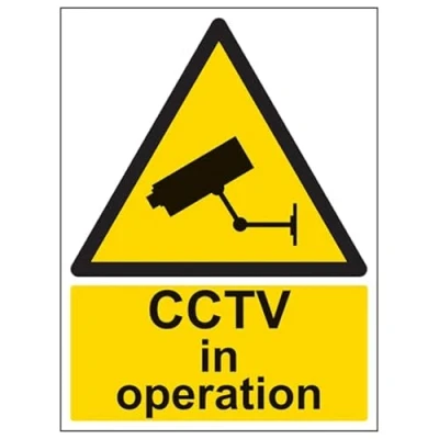 Image of V Safety Warning Cctv In Operation Sign Portrait 300mm X 400mm 1mm Rigid Plastic