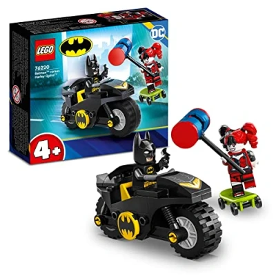 Image of LEGO 76220 DC Batman Versus Harley Quinn, Superhero Action Figure Set With Skateboard And Motorbike Toy Kids, Boys Girls Aged 4 Plus