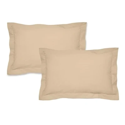 Image of Bianca 200 Thread Count Cotton Percale Oxford Pillowcase Pair Natural