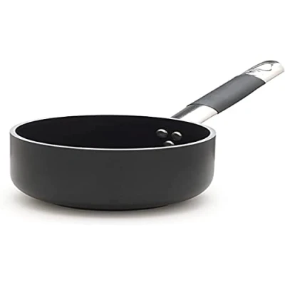 Image of Pentole Agnelli Aluminium Induction Deep Casserole With Tubular Handle In Cool Steel, Diameter 20 Cm.