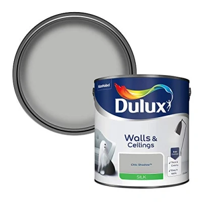 Image of Dulux 500007 Silk Emulsion Paint For Walls And Ceilings Chic Shadow 2. 5 Litres
