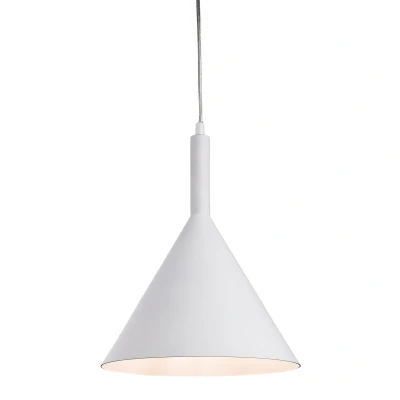 Image of Everest 1 Light Dome Ceiling Pendant White with Inside, E27