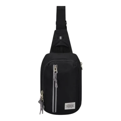 Image of American Tourister Unisex Brightup Backpacks, Black (Black), Umhängetasche 24 cm, Fashion Waist Bags