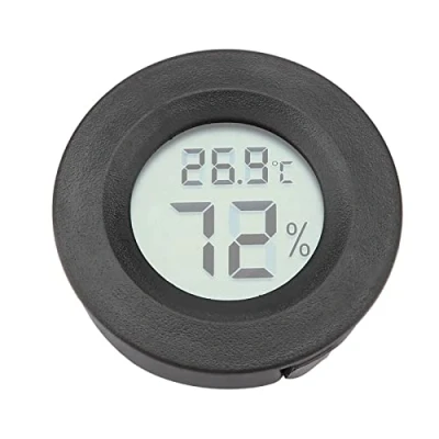 Image of Mini Digital Hygrometer Thermometer Indoor Humidity Temperature Monitor with Large LCD Display and Backlight for Reptile(Black)