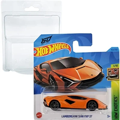 Image of Hot Wheels Lamborghini Sian GKP 37 HW Exotics 1/10 (163/250) HKH93 Short Card Mattel 2023 + Blister &amp; Protector Pack Friki Monkey