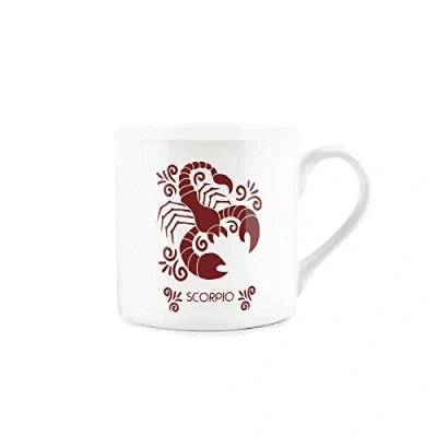 Image of Purely Home Burgundy Scorpio Star Sign Mug White Bone China Coffee/Tea Present Zodiac Gift