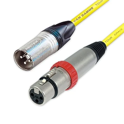 Image of Switched Neutrik XLR to Cables. Van Damme Balanced Cable. NC3FXS Mic Leads (40m, Yellow)