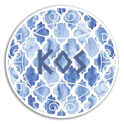 Image of 2 x 10cm Kos Greece Greek Vinyl Stickers Travel Sticker Laptop Luggage #18784 (10cm Wide)