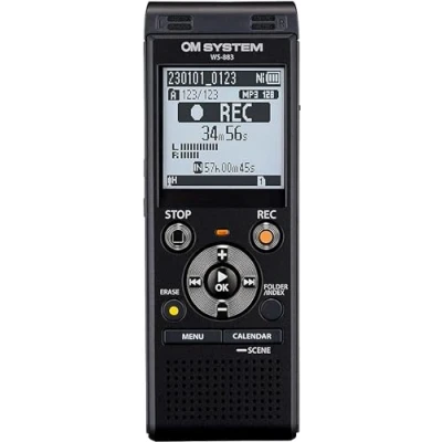 Image of OM System WS 883 Digital Voice Recorder, Linear PCM/MP3 Recording Formats, USB Direct, 8GB Playback Speed and Volume Adjustment, File Index, Delete Selected Files