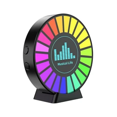 Image of Buhelyc RGB Music Rhythm Light, Portable Rechargeable USB Sound Control Ambient Light with App Control, Atmosphere Lamp, Adjustable Brightness, for Car, Party, Outdoor(Size:Rechargeable)