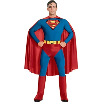 Image of Rubie&#039;s 888001M000 Superman Deluxe Costume Adult Fancy Dress, Multicolour, M