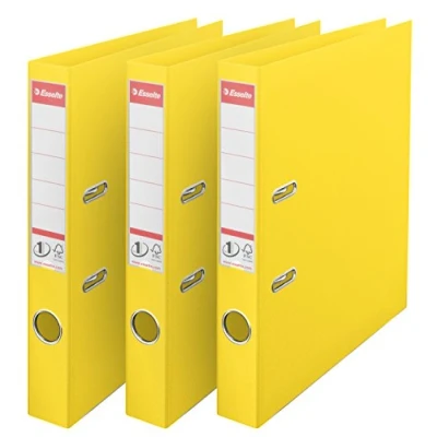 Image of Esselte N1 Set of 3 Power Lever Arch Files 50 mm Spine Yellow