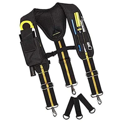 Image of Tool Belt Suspenders Multi Pockets Electrician&#039;s Bag with Lumbar Support Heavy Duty Adjustable Suspenders,Tool Belt,Work