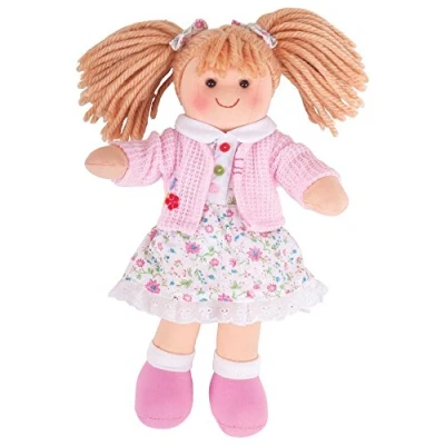 Image of Bigjigs Toys Poppy Rag Doll (Small) 28cm Small for 1 Year Old, Ideal First Babies &amp; Toddlers, Super Soft Dolls, Dolls