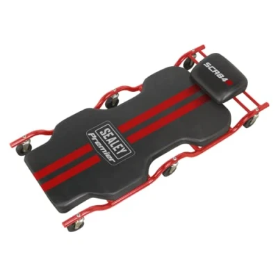 Image of Sealey Steel Creeper with 6 Wheels &amp; Headrest Deluxe