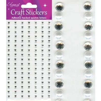Image of Oaktree Crafts 23 4 mm Eleganza Stickers, Diamond/Pearl