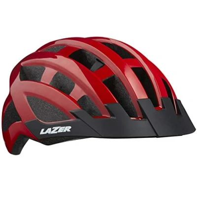 Image of Lazer Compact Mens Cycling Helmet Red/Black, One Size/Bicycle Cycle Biking Bike Road Mountain MTB Adult Head Safety Guard Skull Protection Breathable Cool Air Vent Commute Riding Ride Wear