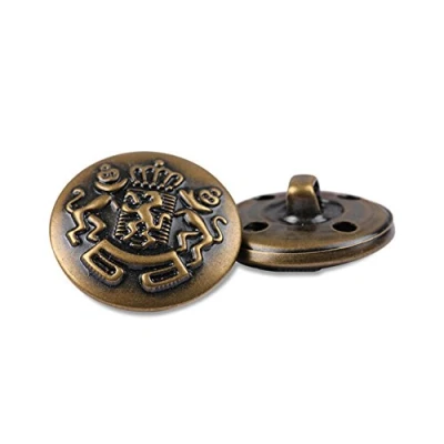 Image of 12 Pieces Metal Buttons for Men Women Suit Garment Shank Jeans Fasteners with Lions Pattern DIY Sewing Accessories Bronze Coloured 20mm
