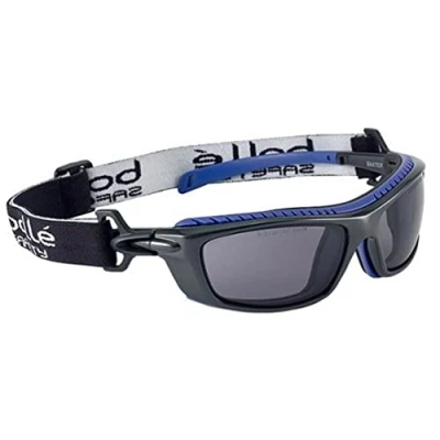 Image of Bolle BAXPSF Platinum KN Safety Spectacles Baxter Smoked Glass, Black/Blue, One Size