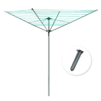 Image of KCT 4 Arm Outdoor Rotary Washing Line Clothes Airer 40m Drying Area Clothing Dryer