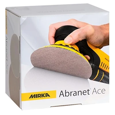 Image of Mirka Abranet Ace net sanding discs Ø 125mm Hook &amp; loop / grit P320 50 pcs For all random orbit sanders and grinders Semi ceramic hard surfaces, wood, metal