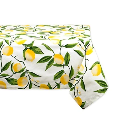 Image of DII Catering Events, Dinner Parties, Summer BBQ or Everyday Use, Cotton, Lemon Bliss, Tablecloth, 52x52