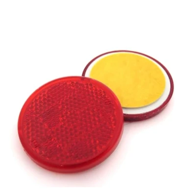 Image of 227s Self Adhesive Reflectors Stick On Round Circular Trailer Caravan Suitable for Vehicles, Cycle Carriers, Gateposts E Approved White 50mm Depth 6 mm 2 Pack