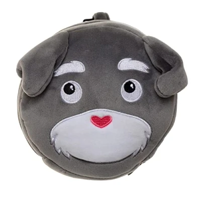 Image of Puckator Relaxeazzz Dog Squad Round Plush Travel Pillow &amp; Eye Mask Sleep Masks Kids Accessories For Sleeping Airplane Flight Plane Neck Pillows