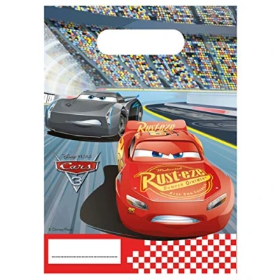 Image of Folat 10115468 Cars 3 Gift Bags 6 Pieces, Multi Colored