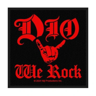 Image of Dio We Rock Band Logo Woven Patch Accessory Size