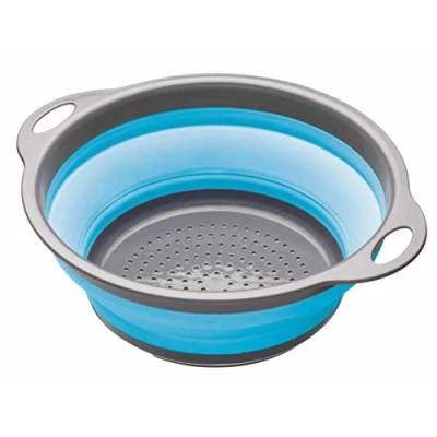 Image of KitchenCraft CWGCOLBLU Colourworks 2.8 L Collapsible Colander, 24 cm Blue