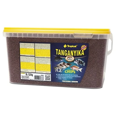 Image of TANGANYIKA CHIPS 5L / 2,6kg premium sinking food for large carnivorous cichlids (krill, squid, spirulina &amp; vitamin c)