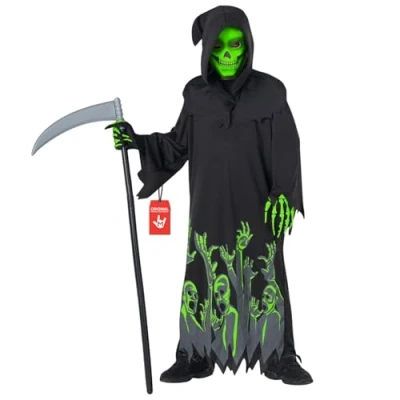 Image of Morph Glow In The Dark Boys Grim Reaper Costume Kids Halloween Costumes for