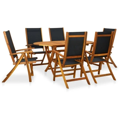 Image of vidaXL 7 Piece Outdoor Dining Set Solid Acacia Wood