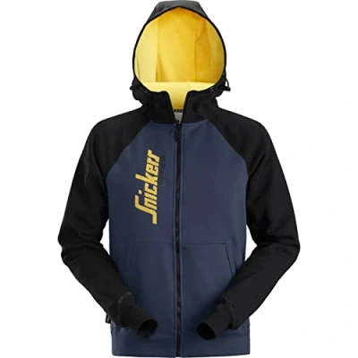 Image of Snickers 2888 Logo Full Zip Sweatshirt Hoodie Navy / Black XS