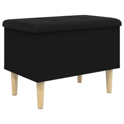 Image of vidaXL Storage Bench Black 62x42x46 cm Engineered Wood