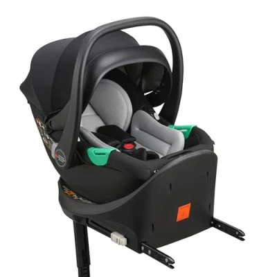 Image of Cozy N Safe Snowdon i Size Child Car Seat Carrier with ISOFix Base and Aluminum Support Leg, 5 Point Harness, Adjustable Headrest, Suitable from 40cm to 85cm (up 15kg), ECE R129 Compliant