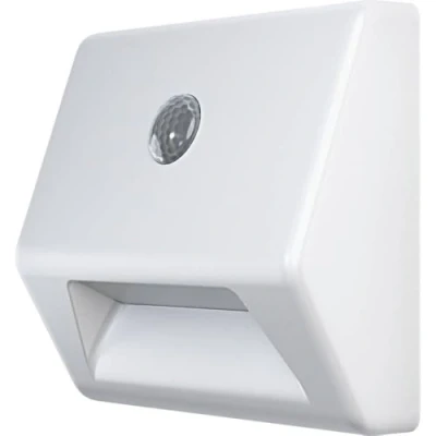 Image of OSRAM NIGHTLUX Stair Night Light, White, Motion Sensor, IP54, Battery Operated, 4000K Cool Ideal for Stairs and Flexible Mounting Options