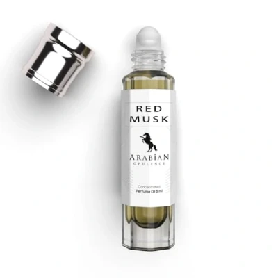 Image of FR251 RED MUSK unisex perfume oil. 6ml roll on bottle. Arabian Opulence. Tobacco/warm spicy/musky/cinnamon/fresh spicy