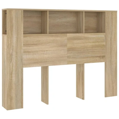 Image of vidaXL Headboard Cabinet Sonoma Oak 140x18.5x104.5 cm