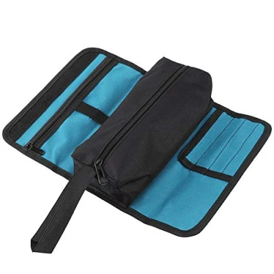 Image of Tool Pouch Bag, Foldable Professional Electricians Storage Holder Roll Bag Convenient Organizer for during Installing or Maintenance