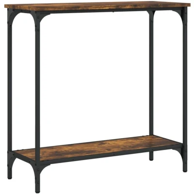 Image of vidaXL Console Table Smoked Oak 75x30.5x75 cm Engineered Wood