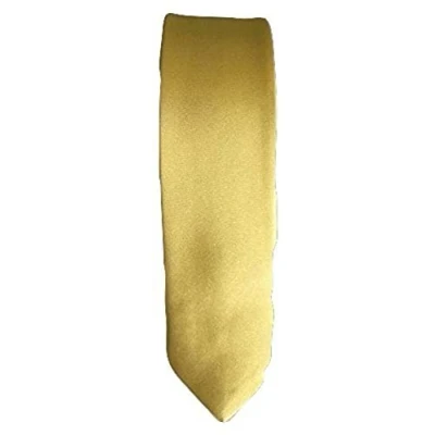 Image of L&amp;C®New Fashion Skinny Mens Wedding Solid Plain Necktie Color Tie 30 Colours UK (Light Gold)
