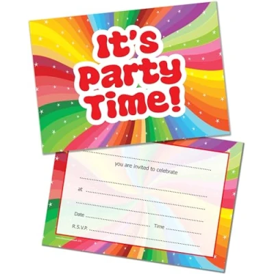 Image of Olivia Samuel PACK 40 Kids Party Invitations with Envelopes Colourful Starburst Themed Invites for all Ages Birthday Boys and Girls Designed Printed in the UK