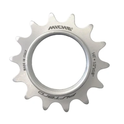 Image of Miche 1/8 Integrated Fixed Track Sprocket, Matte Silver, 14t
