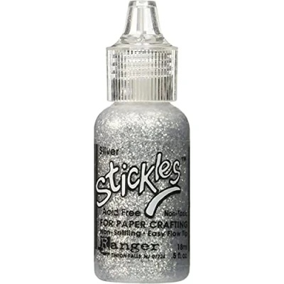 Image of Stickles Glitter Glues Ranger Industries Stickles, Silver,.5 fl oz